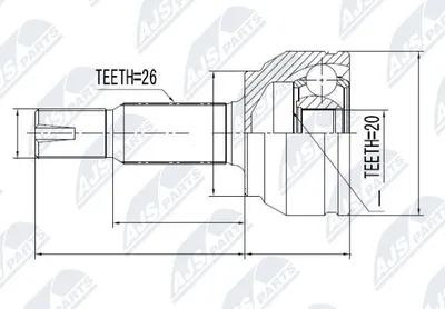 Produktbild von NTY Gelenksatz Antriebswelle Vorne Rechts für TOYOTA Yaris Schrägheck (P9) NPZ-TY-087