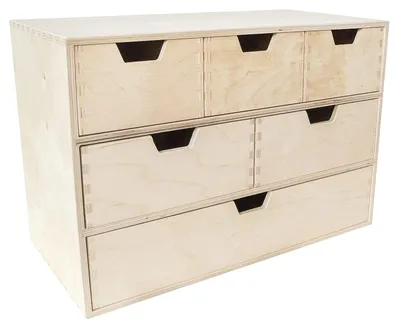 Productafbeelding van Creative Deco Mini Houten Kist met 6 laden, 42 x 20 x 28.5 cm