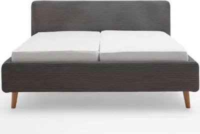 Produktbild von Doppelbett Madras 180x200cm Rippensamt - grau