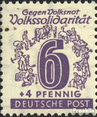 Produktbild von Briefmarken Sowjetische Zone (All.Bes.) 1946 Mi 141III, o und l von Volkssolidarität ausgebuchtet gestempelt Volkssolidarität