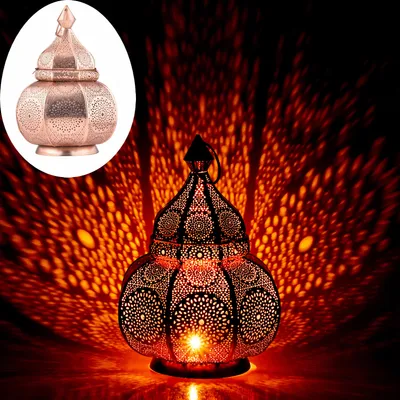 Image de Lanterne orientale Lampe de table Lamisa cuivre