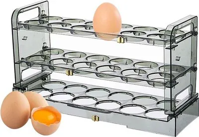 Obrázek produktu pro Unyqoos®️ Krabička na vejce, 36 otvorů - Stohovatelný úložný box na vejce z kvalitního plastu - Zelená - Regál do lednice na skladování vajec