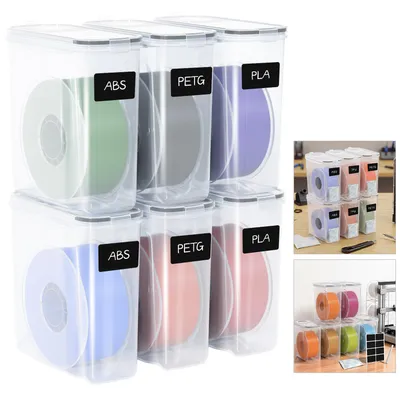 Produktbild von Peviasot 6er-Set 3D Drucker Filament Aufbewahrungsbox 4L, Wasserdichte Trockenbox für 1,75mm Filament (PLA/PETG/TPU)