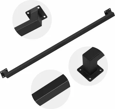 Obrázek produktu pro Ikodm Čtvercové madlo 100 cm, černé, kovové zábradlí pro schodiště s práškovým nástřikem, rozměry 30 x 30 mm, celistvé provedení, vhodné pro schodiště i chodby