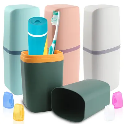 Image de Étui de brosse à dents portable avec support pour brosse à dents