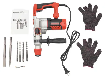 Image de Marteau-piqueur électrique - 2200 W - 220 V - 0–930 tr/min - 3300 coups/min - Rouge