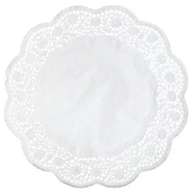 Produktbild von DEMMLER Spitzenpapier Rose weiß 36cm 6St rund