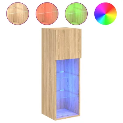 Produktbild von TV-Schrank mit LED-Leuchten Sonoma-Eiche 30,5x30x90 cm