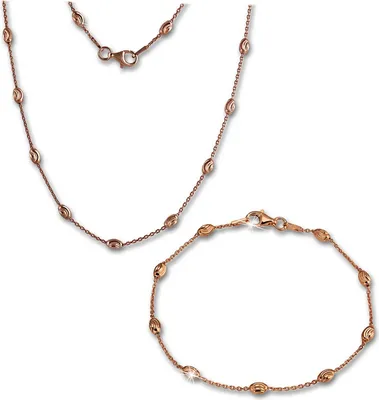 Produktbild von SilberDream Schmuck-Set Kette und Armband 925 Silber rosevergoldet Damen SDS238E