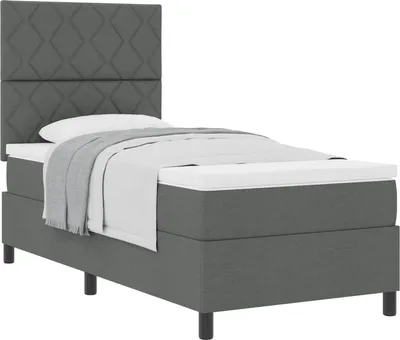Produktbild von Boxspringbett mit Matratze Dunkelgrau 100 x 200 cm Stoff