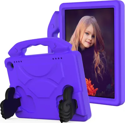 Produktbild von Kinder Schutzhülle für Amazon Fire HD 8 / Fire HD 8 Plus 2022/2020 8,0", Leicht EVA-Schaum mit Griff Ständer Hülle Lila