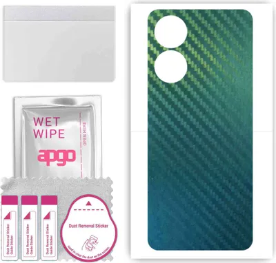 Produktbild von apgo Rückseite Schutzfolie, Skin, kompatibel mit Honor Play 40, Hinten Displayschutzfolie aus Vinylfolie, kratzfest, einfache Montage - Kohlenstoff-Chamäleon CAKA1