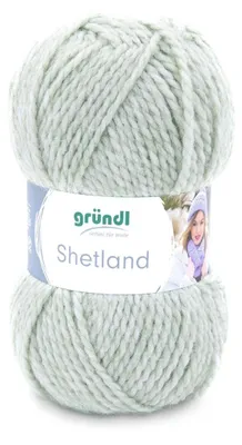 Produktbild von Gründl Shetland,Mützen u. Schalwolle 100g/170m,80% Polyacryl/20% Wolle salbei melange (02)