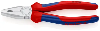 Produktbild von Knipex Kombizange DIN ISO 5746 Länge 200mm verchromt Mehrkomponenten-Hüllen - 03 05 200 SB