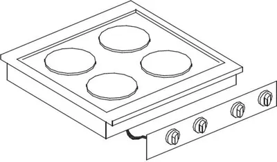 Obrázok produktu pre Vstavaný elektrický sporák so 4 horákmi – 8,2 kW, varné zóny 220 a 180 mm