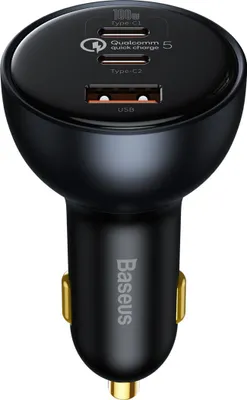 Obrázok produktu pre Baseus Qualcomm autonabíjačka, USB, 2x USB-C, 160W, šedá