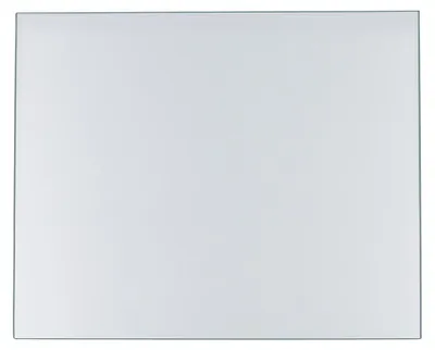 A close-up view of a flat, white object with a thin gray border, likely a glass pane or similar flat surface.