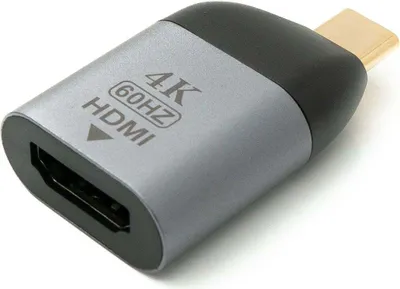 Produktbild von SYSTEM-S HDMI Adapter 4K Standard Buchse zu USB 3.1 Typ C Stecker Kabel in Grau