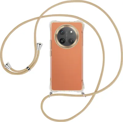 Produktbild von Handykette Backcover-Schutzhülle mit Band (Metall silberfarben) für Honor X60 Pro 5G - caramel