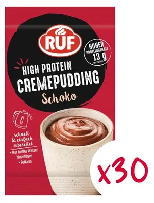 Produktbild von RUF Monats-Vorrat Protein Pudding Schoko (30 Stück)