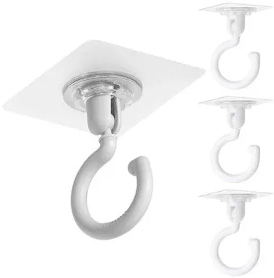 Produktbild von Famanu Selbstklebende Deckenhaken extra stark - 4 Stück transparent