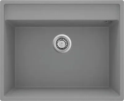Productafbeelding van 1. Becken van graniet, zonder afvoerbak, 530x500x204 mm, metallic grijs, met afvoer. Artikelnummer: ZLM_S103