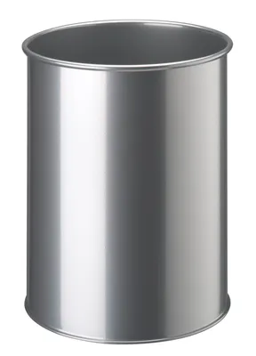 Image de Corbeille à papier métallique ronde 15l argent métallique