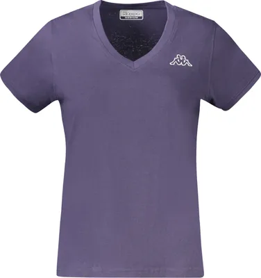 Produktbild von Blaues Damen V-Ausschnitt T-Shirt mit Stickerei & Regular Fit
