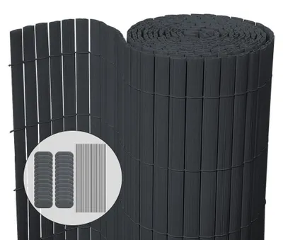 Produktbild von VOUNOT® PVC Sichtschutzmatte 100x300 cm, Sichtschutz für Balkon Terrasse, Grau