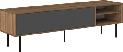 Image de Armoire TV en noyer et gris anthracite, 165 x 40 x 46