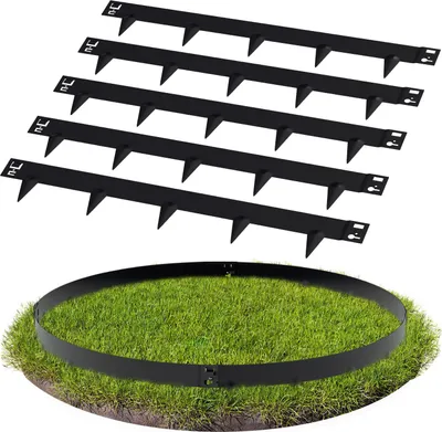 Produktbild von Clanmacy Rasenkante Schnecken Abwehr Verzinkt Blumenzaun Trennrand Gartenumrandung Stahl 100x15cm 70m Schwarz