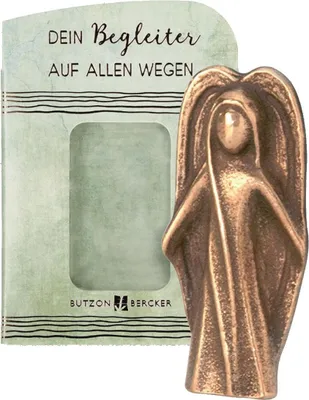 Produktbild von Engel Bronze Handschmeichler - Bronze Schutzengel Bronzeengel 5,5cm in Geschenkbox