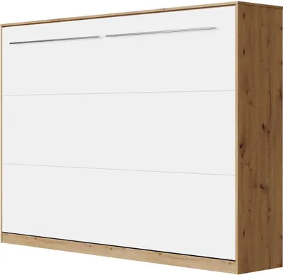 Produktbild von SMARTBett Schrankbett Standard Wildeiche/Weiss 140 Horizontal