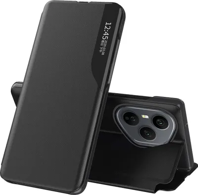 Immagine prodotto di Custodia per Honor 400 Pro, Smart View Window Flip Stand Cover Custodia protettiva in Finto cuoio nero