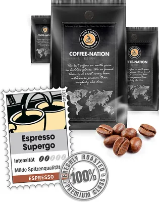 Produktbild von Kaffee ESPRESSO SUPERGO von Coffee-Nation, 500g Bohnen