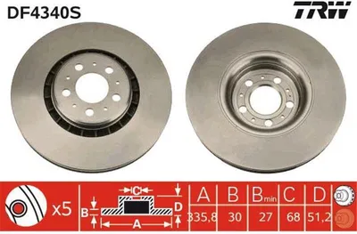 Produktbild von TRW Bremsscheiben (2 Stück) Vorderachse DF4340S