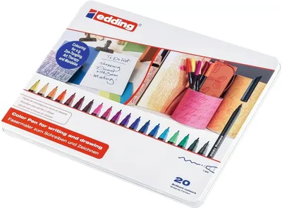 Productafbeelding van Edding 1200 fineliner, set van 12 stuks, 20 verschillende kleuren, puntbreedte 1 mm