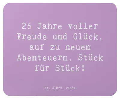 Produktbild von Mr. & Mrs. Panda Mauspad Spruch 26. Geburtstag Abenteuer - Lavendeltraum - Geschenk, Jahre, Mousepad, laptop, mousematte, Happy Birthday, Mouse Pad, Meilenstein, Freude