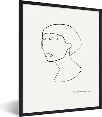 Produktbild von MuchoWow® Gerahmtes Poster Text - Frauen - Strichzeichnungen - Zitate 60x80 cm - Poster mit Schwarzem Bilderrahmen Wandposter Rahmen Foto Bilder - Premium - Wanddeko Wohnzimmer