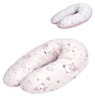 Produktbild von Lorelli Schwangerschaftskissen Stillkissen, 100% Baumwolle, 190 cm lang rosa Daisy