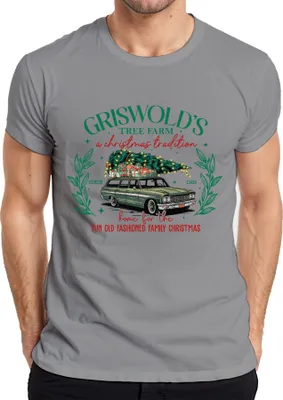 Produktbild von Griswold's Tree Farm Christmas Tradition - Weihnachten Xmas Herren T-Shirt, Grau, XL