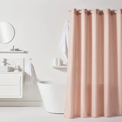Image de Omgoods - Rideau de douche 180/200 cm - Polyester jacquard rose