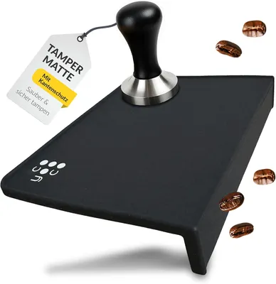 Productafbeelding van Tampermat met randbescherming - Antislip siliconen Barista-mat voor zeefdragers