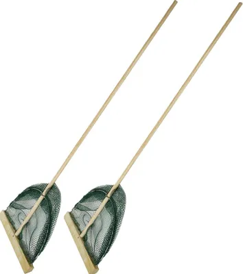 Zdjęcie produktu dla Eurocatch podbierak do krewetek XL - 2 sztuki - szerokość 40 cm - drewniany uchwyt o długości 130 cm - podbierak do rowów - sieć rybacka - wspólny połów krewetek