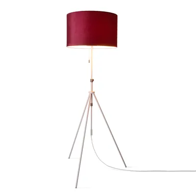 Produktbild von Pendelleuchte Stehleuchte Dreibein Wohnzimmer Lampenschirm Velours Unifarben E27