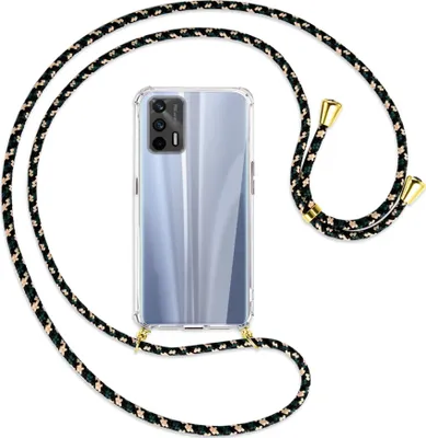 Produktbild von Handykette Backcover-Schutzhülle mit Band (Metall goldfarben) für Realme GT 5G (RMX2202) - camouflage