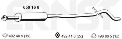 Produktbild von ERNST 650168 Mittelschalldämpfer Schalldämpfer für VOLVO S80 I (184)