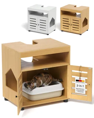 Produktbild von EASECAT Katzenschrank als Waschbeckenunterschrank – Katzenmöbel zur versteckten Katzentoilette mit flexiblem Einstieg links/rechts