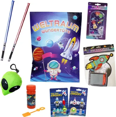 Produktbild von Weltraum Wundertüte Kinder gefüllt, Mitgebsel Kindergeburtag, Give Away