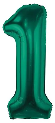 Image de Ballon en plastique, numéro 1, vert bouteille, 85 cm